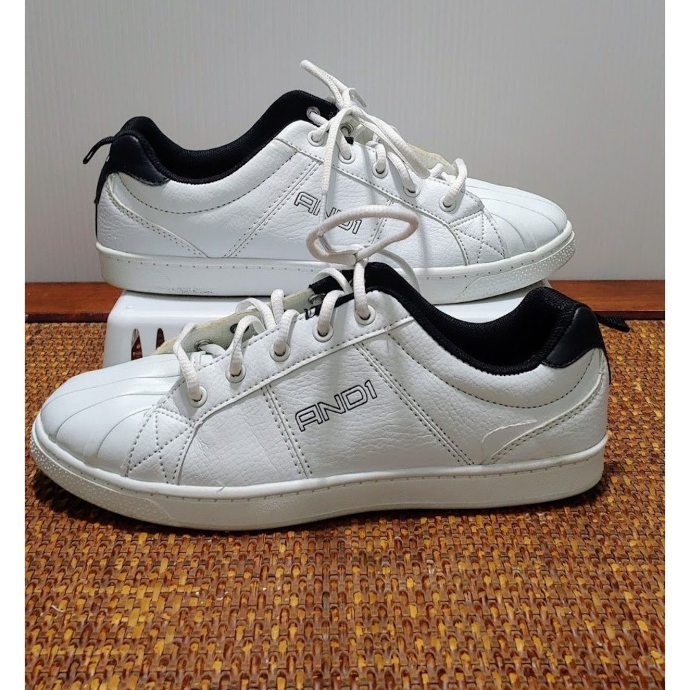 Sneakers Athletic  Boys 5‎ AND1 White Low Top Lace Up  Casual Basketball Shoes